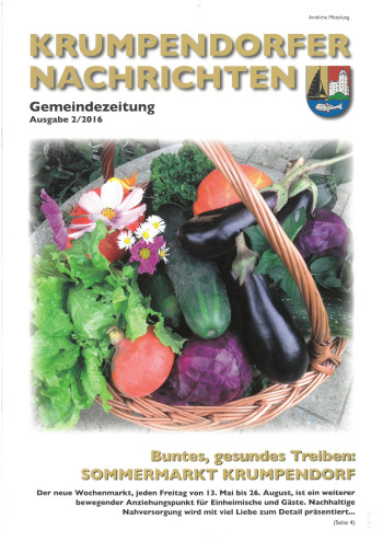 Cover Krumpendorfer Nachrichten Sommer 2016